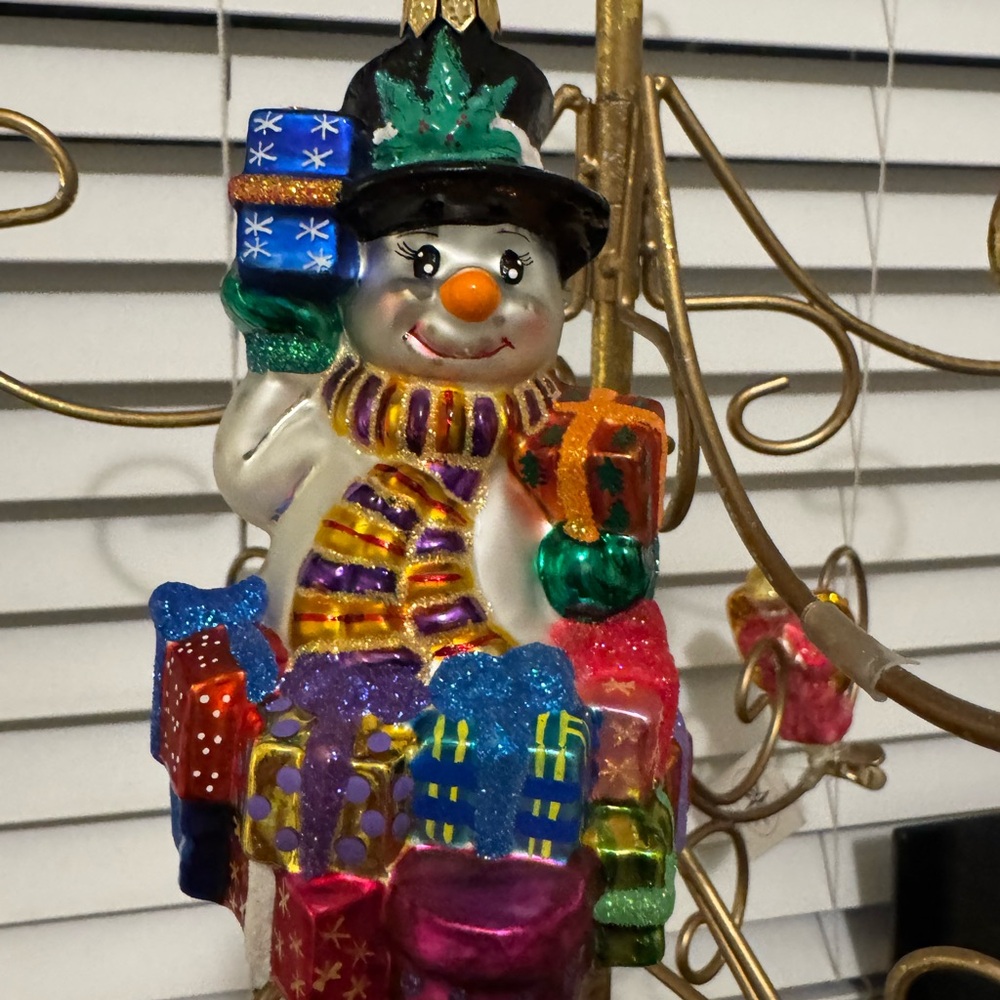 Christopher Radko Rare Full Size Gifts Galore Snowman 6 in tall EUC